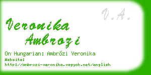 veronika ambrozi business card
